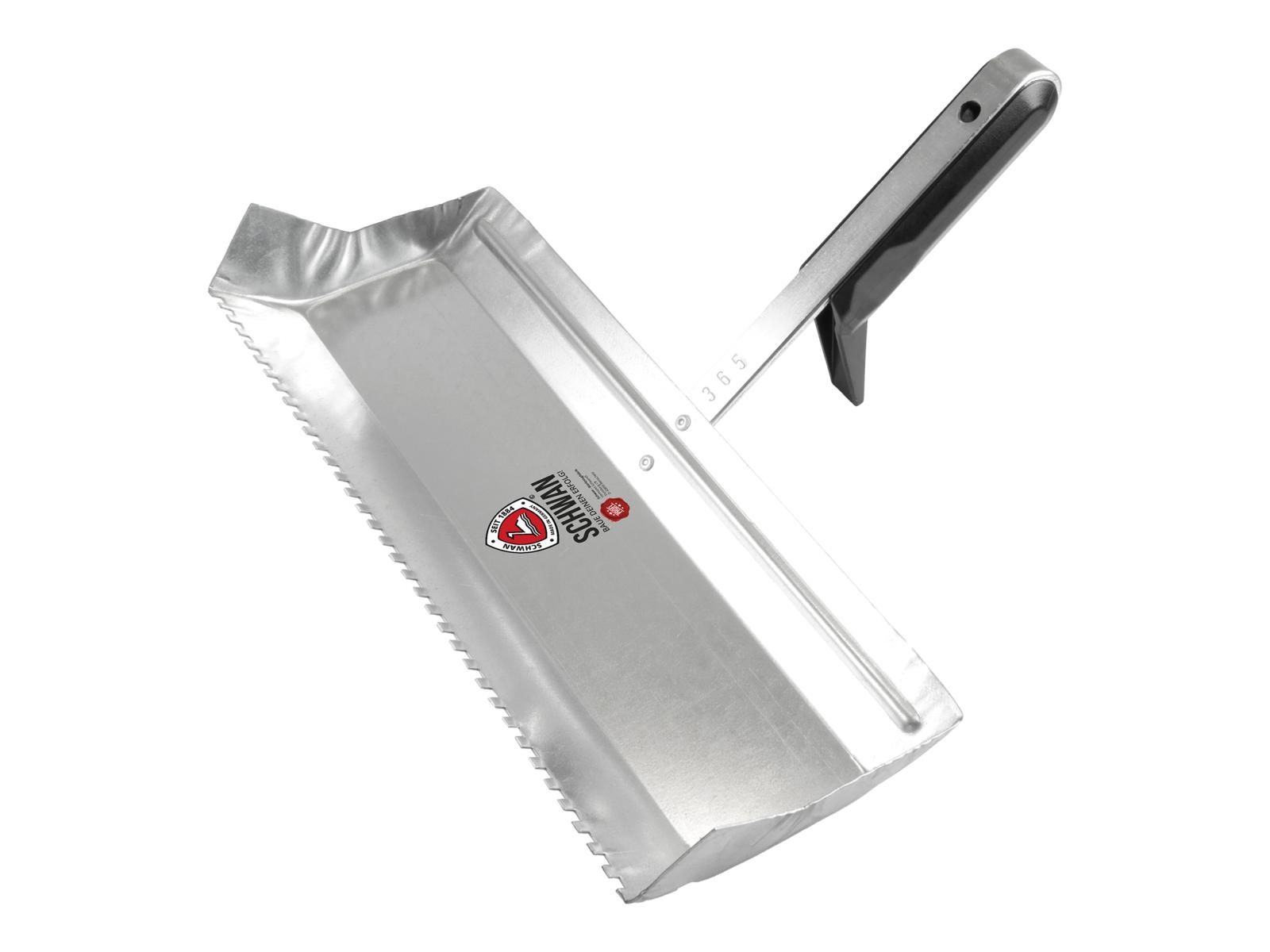 Mörtelkleberkelle / Plansteinkelle | gezahnt, verzinkt (Schwan) 365 mm