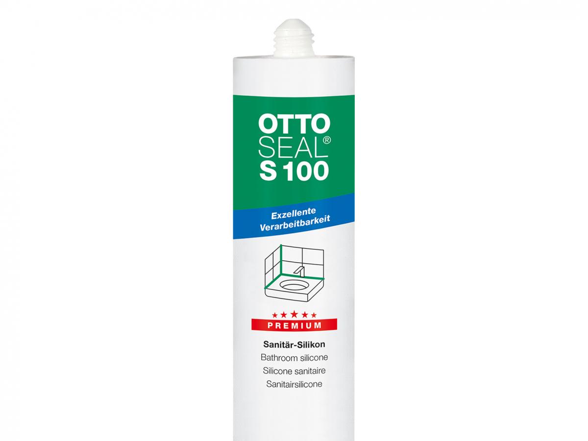Premium-Sanitär-Silikon | exzellente Verarbeitbarkeit, langlebig, 300 ml (Ottoseal 100) zementgrau