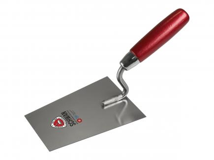 Tiroler Stukkateurkelle | gehärteter Stahl, Handwerkerqualität (Schwan) 160 mm | rostfrei | Holzheft