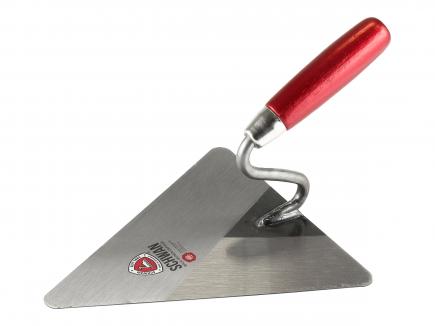 Berliner Maurerkelle | S-Hals, gehärtet, Handwerkerqualität (Schwan) 220 mm | Holzheft