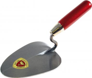 Aachener Ziegelkelle | S-Hals, gehärtet, Handwerkerqualität (Schwan) Softheft