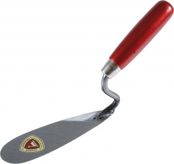 Zungenkelle | 160 mm, S-Hals, gehärtet, Handwerkerqualität (Schwan) Holzheft