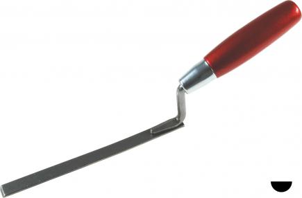 Halbrunde Fugenkelle | konkav gewölbt, Handwerkerqualität, Holzgriff (Schwan) 10 x 160 mm