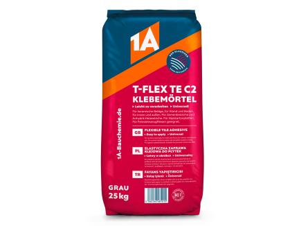Flexibler Fliesenkleber | 25 kg, bis 135°C, frostbeständig (1A Bauchemie T-FLEX TE C2) 