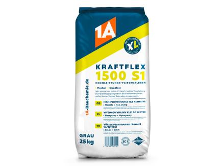 Hochleistungs-Fliesenkleber | 25 kg, flexibel, Großformate (1A Bauchemie KRAFTFLEX 1500 S1) 
