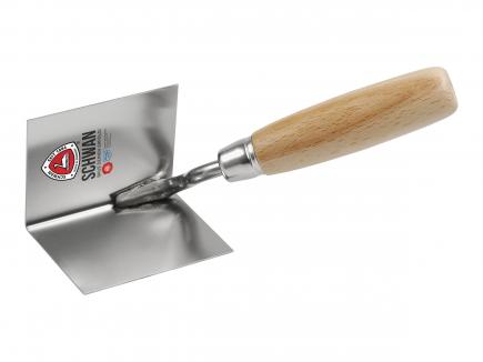 Eckenkelle, innen | 90°, 80x60 mm, rostfrei, Handwerkerqualität (Schwan) Holzheft