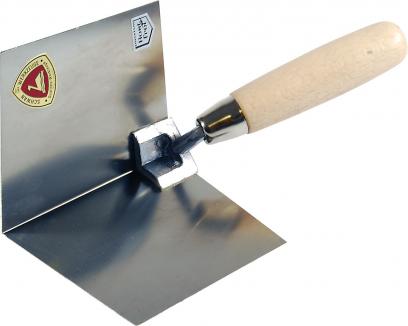 Innen-Eckenkelle / Laibungsspachtel | 103°, 125x100 mm, rostfrei, Handwerkerqualität (Schwan) 