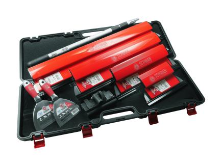 Glättspachtel-Set | 8-teilig, rostfrei, mit Teleskopstange und Halter (Schwan) 