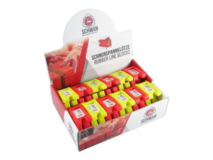 Gummi Schnurspannklötze | 24 Stück Display, robust, wiederverwendbar (Schwan) 