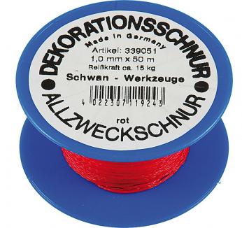 Maurerschnur / Allzweckschnur | Polyethylen, Ø 1 mm, 50 m, rot (Schwan) 