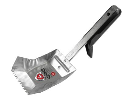 Mörtelkleberkelle / Plansteinkelle | gezahnt, verzinkt (Schwan) 100 mm