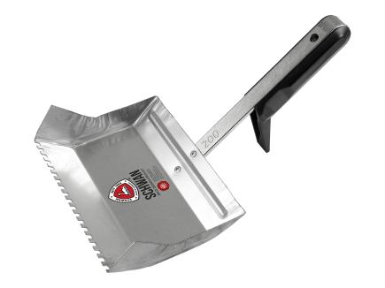 Mörtelkleberkelle / Plansteinkelle | gezahnt, verzinkt (Schwan) 