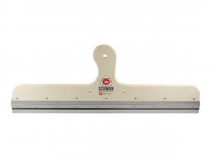 Bodenrakel / Stiftrakel | 560 mm, rostfrei, mit Klemmleiste, Holzgriff (Schwan) 