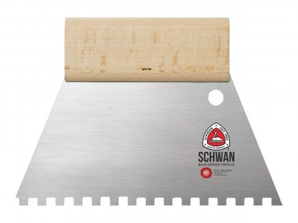 Kleberspachtel / Zahnspachtel | Breite 180 mm, gezahnt, Holzheft (Schwan) 