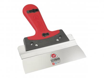 Profi Fassadenspachtel | Blattstärke 0,4 mm, mit Aluhalter und Softgriff (Schwan) 200 mm