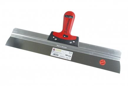 Profi Fassadenspachtel | Blattstärke 0,6 mm, rostfrei, mit Aluhalter und Softgriff (Schwan) 200 mm