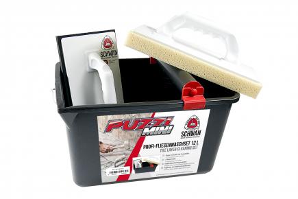 Fliesenwaschset | 4-teilig, 12 l, für Wand- und Bodenfliesen (Schwan Puzzi Mini) 