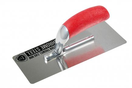 Venezianische Kelle | 240 x 100/90 mm, Chromstahl / keine Streifenbildung (Schwan) 