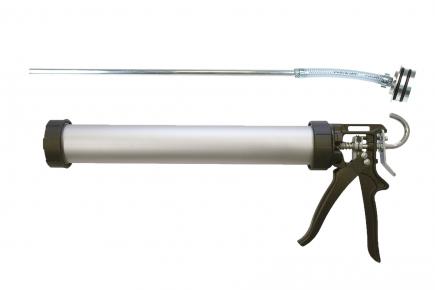 Injektions-Auspresspistole für Horizontalsperren | inkl. Alu-Aufsatz, Lanze 400 mm (Schwan) 