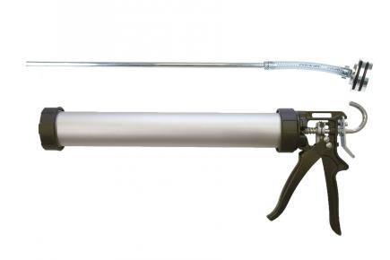 Injektions-Auspresspistole für Horizontalsperren | inkl. Alu-Aufsatz, Lanze 600 mm (Schwan) 