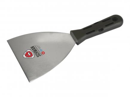 Malerspachtel | rostfreies und flexibles Stahlblatt, Kunststoffheft (Schwan) 100 mm