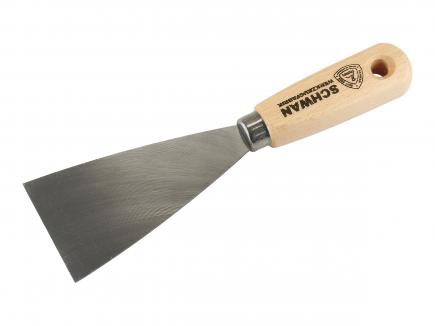 Malerspachtel | flexibles Stahlblatt, Holzheft (Schwan) 60 mm