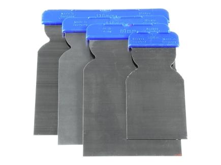 Flächenspachtel / Japanspachtel (Satz) | 4-teilig, Stahl / rostfrei (Schwan) 