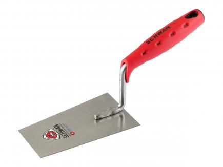 Berner Putzkelle | G-Hals, gehärtet, Handwerkerqualität (Schwan) 140 mm | rostfrei | Softheft