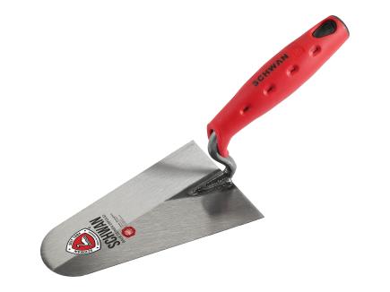 Düsseldorfer Betonkelle | S-Hals, vorne abgerundet, gehärtet, Handwerkerqualität (Schwan) 180 mm | Softheft