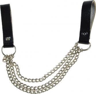 Hammerkette | mit Lederlaschen, schwarz (Schwan) 2-fache Kette
