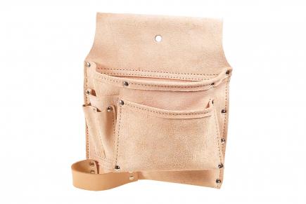 Werkzeug-Gürteltasche | Rindsleder, 5 Taschen & Hammerschlaufe (Schwan) 