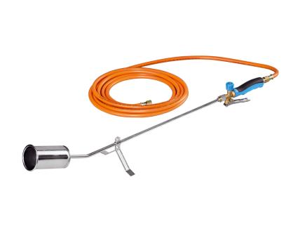 Abflammgerät / Unkraut- und Flächenbrenner | 60 mm Brenner, 5 m Gasschlauch (CFH ST 1000) 