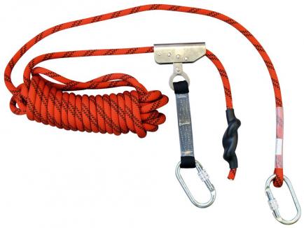 Mitlaufendes Auffanggerät mit beweglicher Führung | Polyamid-Seil, 10 m, EN 353-2 