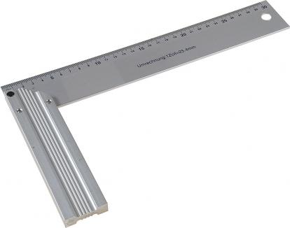 Schreinerwinkel | mit Anschlag, Aluminium (Schwan) 300 mm