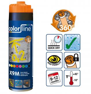 Markierungsspray für Baustellen | 9-12 Monate haltbar, schnell trocknend, 500 ml 