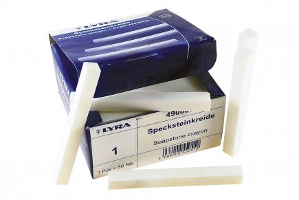Specksteinkreide 50 Stück, weiss, für Metall und glatte Flächen (Lyra Profi 4900) 