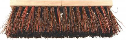 Piassava-Straßenbesen | Breite 400 mm,  Flachholz mit Stielloch (Schwan) 