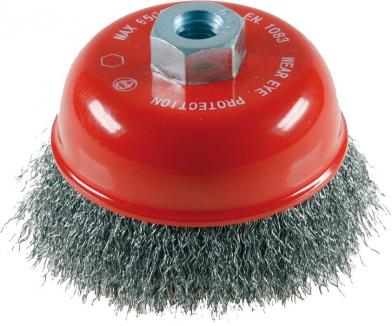 Topfbürste für Winkelschleifer | M14, Stahldraht, gewellt (Schwan) Ø 100 mm