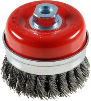 Topfbürste für Winkelschleifer | M14, Stahldraht, gezopft (Schwan) Ø 60 mm