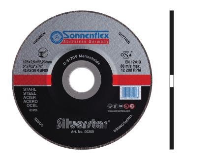 Trennscheibe für Stahl / Guss (Sonnenflex Silverstar) Ø 125 x 2,5 mm
