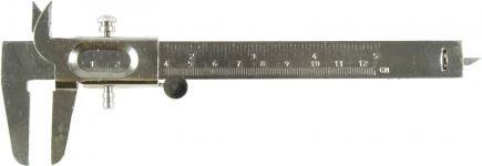 Schieblehre / Messschieber | Länge 120 mm, mit Feinstellrad, Tiefenmass und Antriebsrolle (Schwan Columbus) 