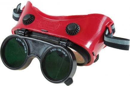 Schweißer-Schutzbrille / Schweißbrille | DIN 5A, aufklappbar (Schwan) 