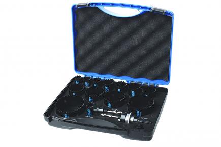 Lochsägen-Set | Bi-Metall 19-76 mm, 16-tlg. für Holz, Gips, Kunststoff, Metall (Schwan) 