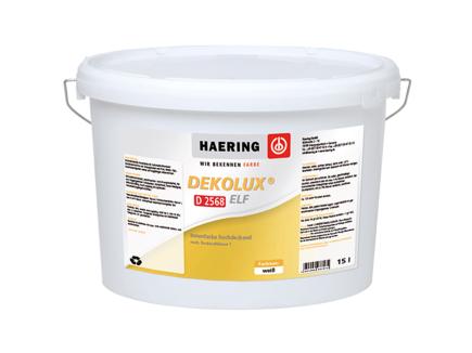 Dispersions-Innenfarbe | weiß, stumpfmatt, Einschichtqualität, Emissionsklasse A+, 15 l Eimer (Haering Dekolux ELF) 