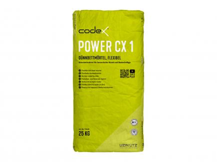Flexibler Dünnbettmörtel / Fliesenkleber | für keramische Wand- und Bodenbeläge (codex Power CX 1) 25 kg Sack