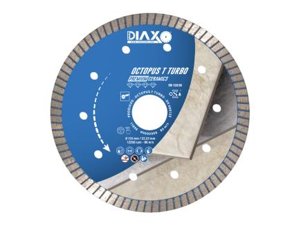 Diamant-Trennscheibe für Fliesen, Feinsteinzeug u.v.m. | Turbo-verzahnt (Prodiaxo Octopus T-Turbo) Ø 125 x 22,2 mm x 1,4 mm
