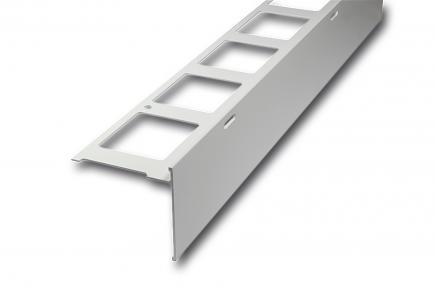 Balkonabdeckprofil | gerade, mit Längsloch, Aluminium, hellgrau, Höhe 11 mm, Länge 3 m 