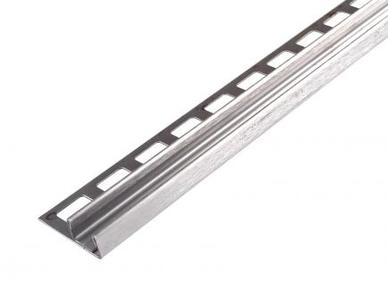 Fliesen-Duschwand-Profil / U-Profil | für 10 mm Glasstärke, Höhe 10 mm, Länge 2,5 m, Edelstahl V2A, geschliffen 