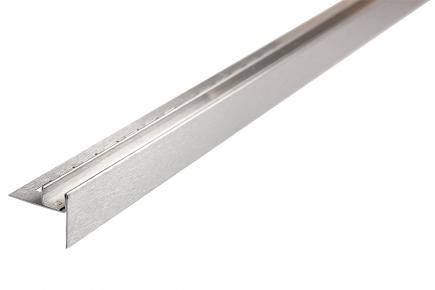 Gefälle-Duschwandprofil | für 10 mm Glasstärke, Höhe 11 mm, Länge 1,5 m, Edelstahl V2A, geschliffen links