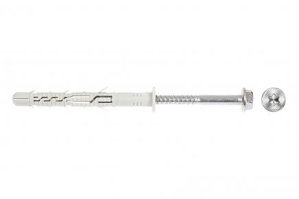 Rahmendübel / Fassadendübel mit Sechskant und Scheibe | TX-40/SW13, verzinkt, Nylon/Stahl (Klimas KPR-FAST-K) 